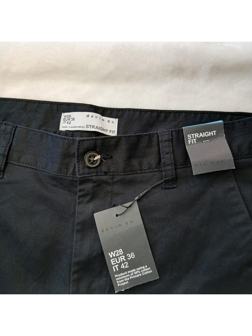 Brand New Black Straight Fit Chino Shorts Size W28 EUR 36 NWT